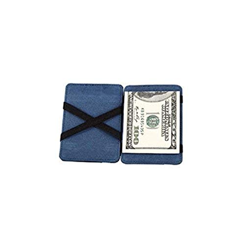 Saisiyiky Mini Carteras monedero Grind neutral Magia monedero Bifold Billetera de cuero Purse Card (Azul)