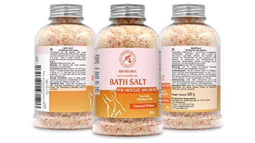 Sales de Baño Articulaciones & Músculos 600g - Aceites Esenciales de Lavanda & Salvia & Romero - 100% Natural Sales Marinas - Calma los Músculos Cansados - Desintoxica - Relajación