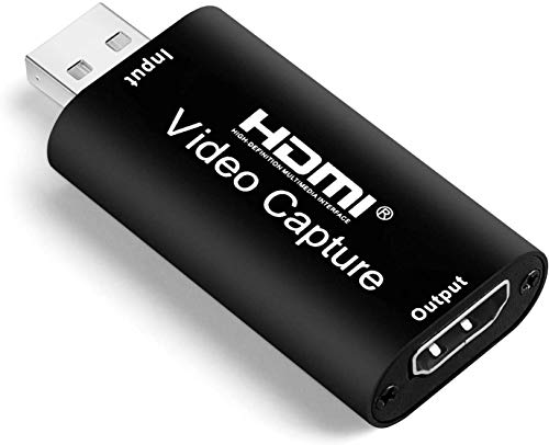 Salley Capturadora de Video, HDMI a USB, 3.0 Vídeo Game Capture 1080P 60FPS,ransmisión en Vivo de Transmisión de Vídeo para Juegos, Transmisión, Enseñanza, Videoconferencia(Black)