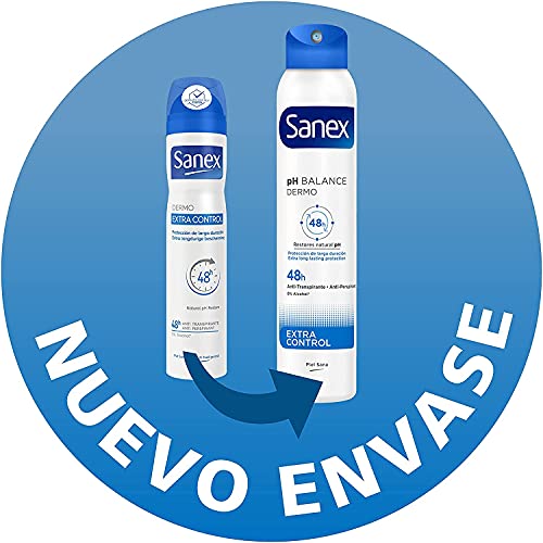 Sanex Dermo Extra Control, Desodorante Hombre o Mujer, Desodorante Spray, Pack 6 Uds x 200 ml