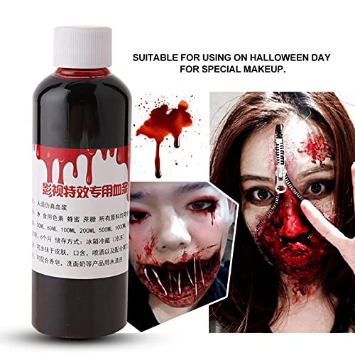 Sangre falsa de vampiro de Halloween, sangre falsa, cicatrices especiales de heridas de Halloween, maquillaje de fantasía de zombi, sangre falsa para maquillaje de monstruo zombi(100ml)