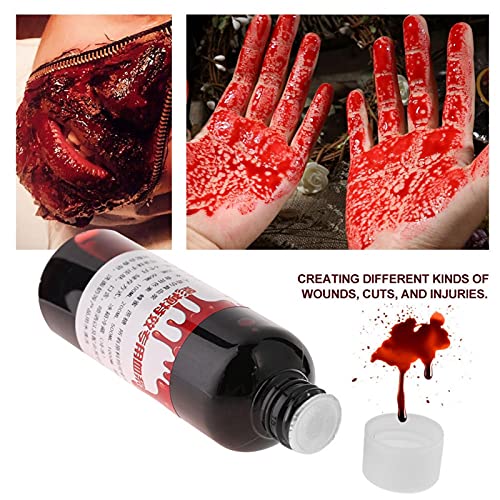 Sangre falsa de vampiro de Halloween, sangre falsa, cicatrices especiales de heridas de Halloween, maquillaje de fantasía de zombi, sangre falsa para maquillaje de monstruo zombi(100ml)