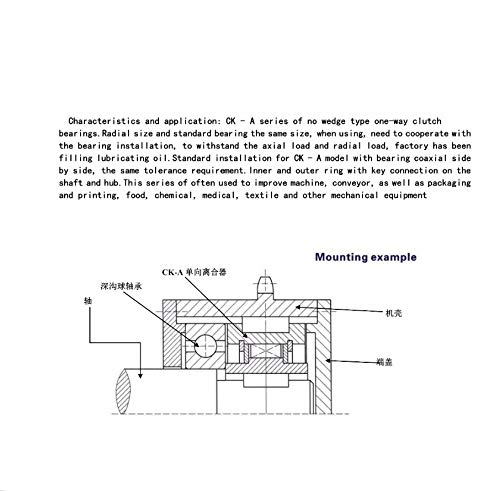 Security Accessory Rodamientos de Agujas CK-A One Way cojinete de desembrague (1 PC) CK-A2562 CK-A3072 CK-A35100 CK-A40100 Embragues y Antirretrocesos Aspectos (Size : CK A35100)