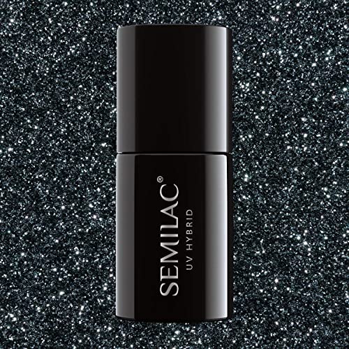 SEMILAC Esmalte de uñas de gel de larga duración y fácil de aplicar, perfecto para uso en casa y manicura y pedicura profesional, 7 ml, 096 Starlight Night.