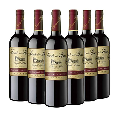 Señorío de los Llanos Crianza - Vino Tinto D.O. Valdepeñas - Caja de 6 Botellas x 750 ml