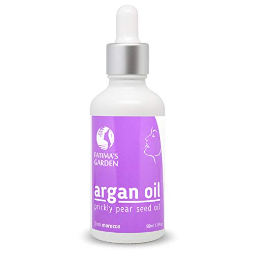 Serum facial de aceite de argán y aceite de semillas de higo chumbo de Fatima’s Garden - 100% orgánico, humectante antiedad, prensado en frío, virgen, vegano y no testado en animales-100ml