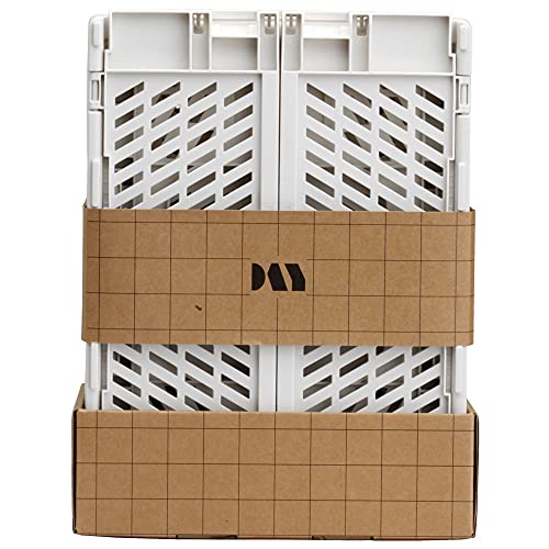 Set 2 Cajas de almacenaje plegable y apilable, medida 33x24.5 cm, altura 15 cm, Capacidad 10 Lts | Ideal para cocina, garaje o en estanterías de sus guardados. Mod. UT4021 (Natural)