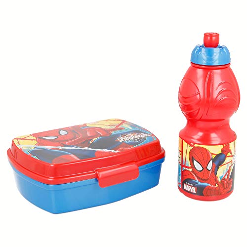 SET VUELTA AL COLE 2 PCS. (BOTELLA SPORT Y SANDWICHERA) SPIDERMAN RED WEBS