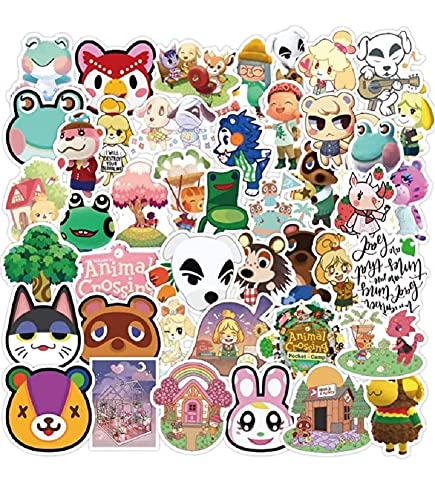 SetProducts  Top Pegatinas! Juego de 100 Pegatinas de Animal Crossing Vinilos - No Vulgares - Estilo, Bomba - Scrapbooking, Personalización Portátil, Equipaje, Motocicleta, Bicicleta, Moto.