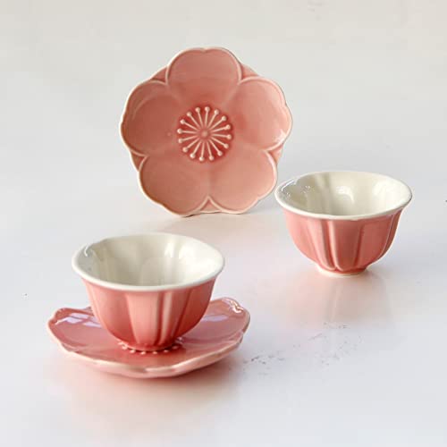 SHUTING2020 Tazas De Café Copa Creativa Cerámica Cerámica Cerámica Taza de café Set de la Tarde Té fragante té Negro Taza Taza Taza Tazas De Desayuno (Capacity : 51-100ML, Color : Pink)