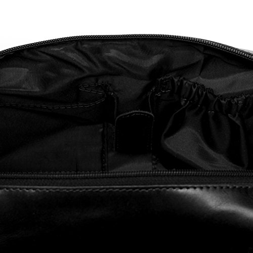 SID & VAIN® Neceser Bristol Bolso de Viaje Bolsa de Aseo Piel Negro