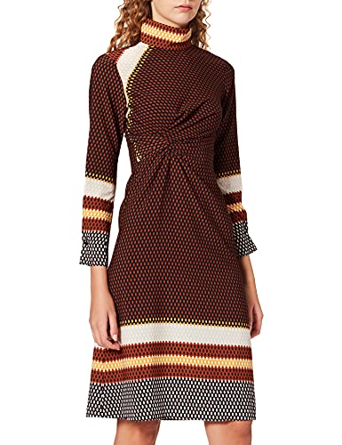Sisley Dress 49RA5VI26 Vestido, Marrón Pattern Striped 61r, 40 para Mujer