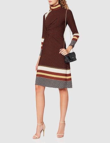 Sisley Dress 49RA5VI26 Vestido, Marrón Pattern Striped 61r, 50 para Mujer