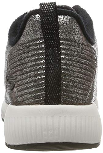 Skechers Bobs Squad-Sparkle Life, Zapatillas Mujer, Pew Champagne Duraleather/Chenille Line, 38 EU