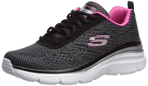 Skechers Fashion Fit Bold Boundaries, Zapatillas para Correr Mujer, Black/Hot Pink, 38 EU