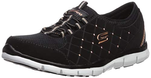 Skechers Gratis-High-Class, Zapatillas sin Cordones Mujer, Negro (BKRG Black Trubuck/Durabuck/Mesh/Rose Gold Trim), 36 EU