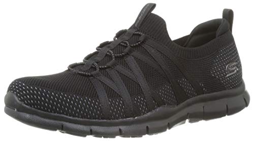 Skechers Gratis, Zapatillas Mujer, Black Mesh Stretch Fit, 35.5 EU