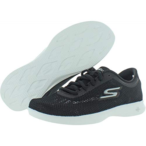 Skechers Women's Go Step Lite Sneaker, Black/White, 8.5