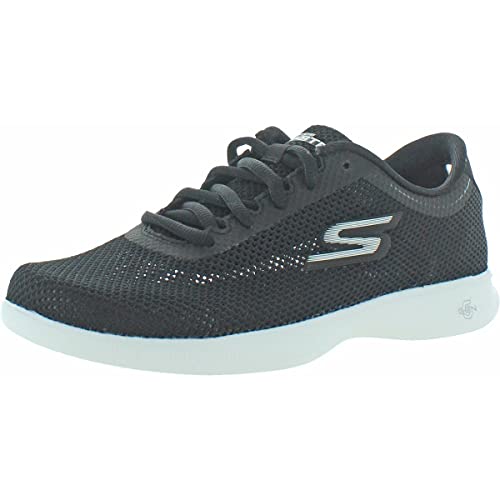 Skechers Women's Go Step Lite Sneaker, Black/White, 8.5