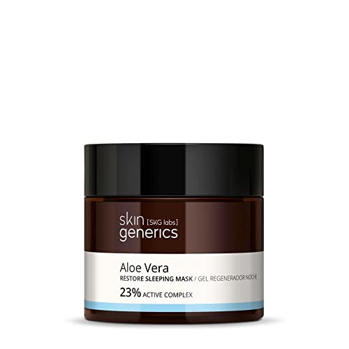 Skin Generics | Gel Facial Regenerador con Aloe Vera | 50ml | 23% Complejo Activo | Gel Facial Noche | Hidratante y Antioxidante | Evita la Deshidratación | Sin Parabenos ni Parafinas | 100% Vegano