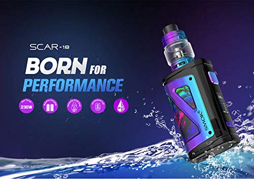 SMOK Scar 18 Box Kit 6.5ml Kit completo de cigarrillo electrónico - Sin tabaco ni nicotina (7 colores fluidos)