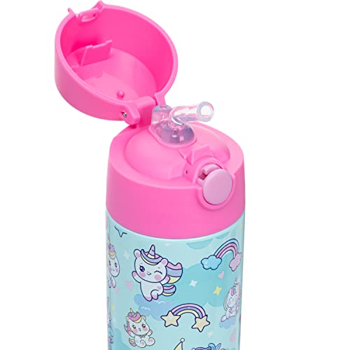 Snug - Botella de agua aislada al vacío con pajita para niños - Frascos térmicos