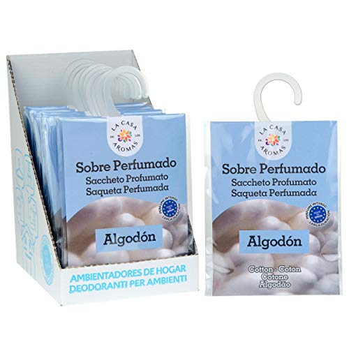 Sobres Perfumados, Bolsitas Aromáticas Aroma Algodón, Saquitos para el Armario, Cajón, Ropa de Bebé, Zapatero, Maleta (Algodón, 12 PCS)