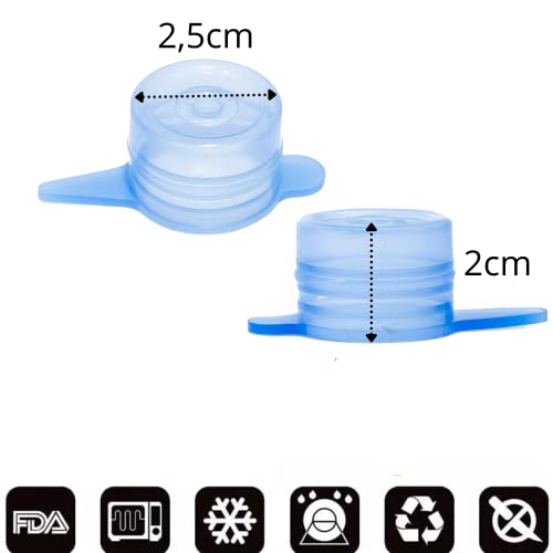 SOLTANA 6 Tapones de silicona elásticos universales para botellas, 2,5x2cm, Tapas de silicona ajustables, Tapones botellas vino, Tapones vino (Azul)