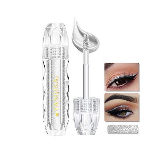 Sombras De Ojos Brillantes De Diamante YINGEE Sombra De Ojos Líquida De Larga Duración Brillante Impermeable Liquid Eyeshadow Lentejuelas Delineador De Ojos Maquillaje De Ojos (01)