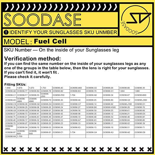 SOODASE Para Oakley Fuel Cell Gafas de sol Plata Lentes de repuesto polarizadas