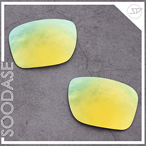 SOODASE Para Oakley Holbrook Gafas de Sol Dorado 2 Pares Lentes de Repuesto polarizadas