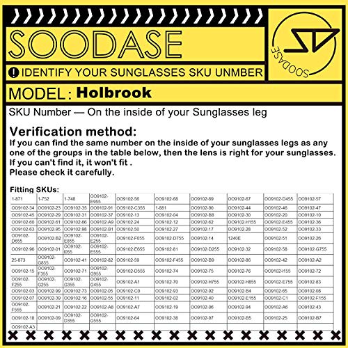 SOODASE Para Oakley Holbrook Gafas de Sol Dorado 2 Pares Lentes de Repuesto polarizadas