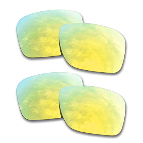 SOODASE Para Oakley Holbrook Gafas de Sol Dorado 2 Pares Lentes de Repuesto polarizadas