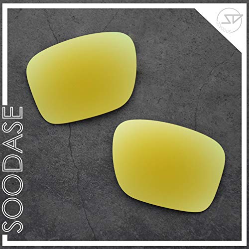 SOODASE Para Oakley Holbrook XL Gafas de sol Dorado 2 Pares Lentes de repuesto polarizadas