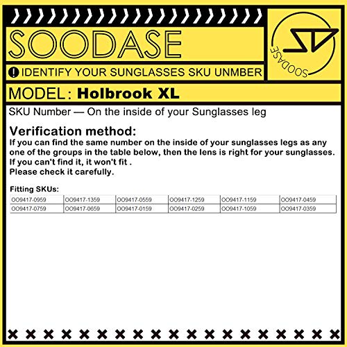 SOODASE Para Oakley Holbrook XL Gafas de sol Rojo Lentes de repuesto polarizadas