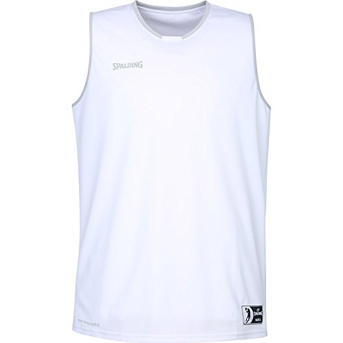 Spalding Move Tank Top White/Silver Grey S Camiseta, Unisex Adulto, Blanco/Plata