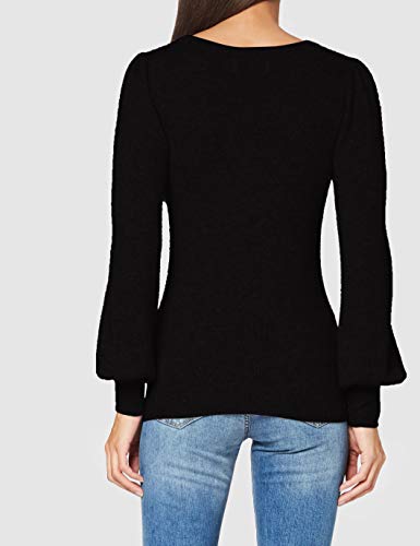 SPARKZ COPENHAGEN Pure Cashmere Puff Sleeve Pullover Suéter pulóver, Black, XS para Mujer