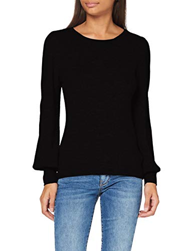 SPARKZ COPENHAGEN Pure Cashmere Puff Sleeve Pullover Suéter pulóver, Black, XS para Mujer