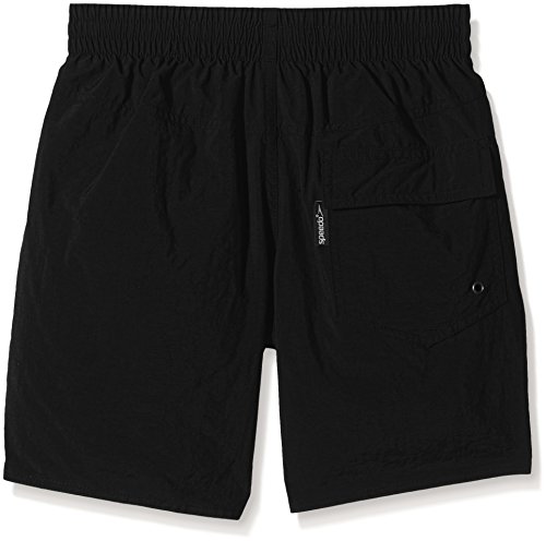 Speedo Solid Leisure de 15" Pantalones Cortos, Junior Boys, Negra, XS