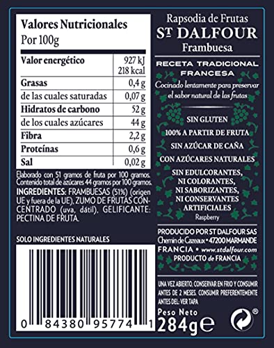 St. Dalfour - Rapsodia de Frutas Mermelada de Frambuesa - 6 Unidades