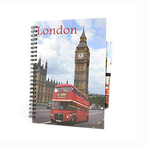 Sterling Product Cuaderno A5 y bolígrafo a juego | diario diario de tapa dura | recuerdo coleccionable británico de Londres