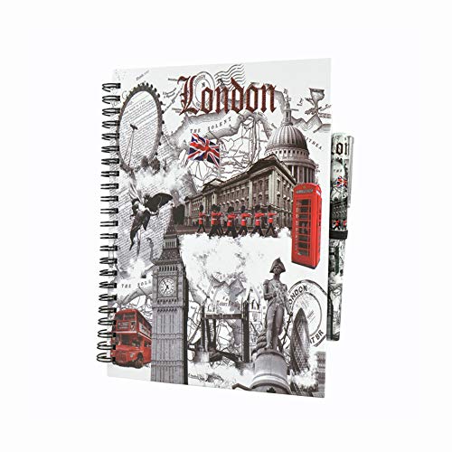Sterling Product Cuaderno A5 y bolígrafo a juego | diario diario de tapa dura | recuerdo coleccionable británico de Londres