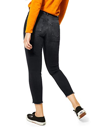 Street One 373361 Denim Style York Slim Fit High Waist Jeans, Authentic Black Wash, 27W x 28L para Mujer