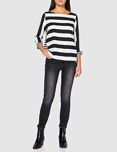 Street One 373361 Denim Style York Slim Fit High Waist Jeans, Authentic Black Wash, 27W x 28L para Mujer