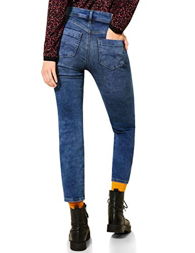 Street One 373809 Style Denim-Tilly,fit,HW,straightleg Cropped Jeans, Authentic Blue Heavy Wash, W26/L28 para Mujer