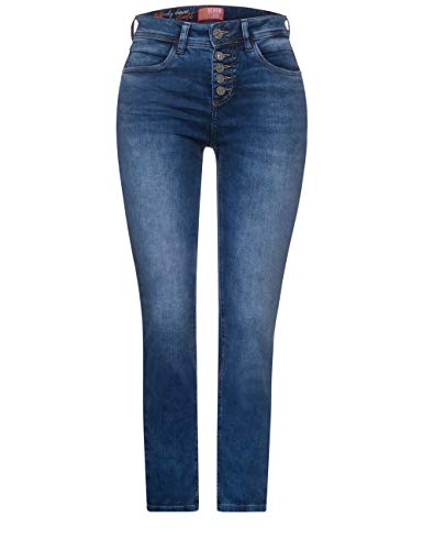 Street One 373809 Style Denim-Tilly,fit,HW,straightleg Cropped Jeans, Authentic Blue Heavy Wash, W26/L28 para Mujer