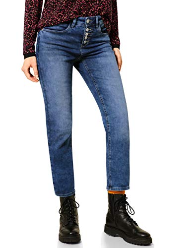 Street One 373809 Style Denim-Tilly,fit,HW,straightleg Cropped Jeans, Authentic Blue Heavy Wash, W26/L28 para Mujer