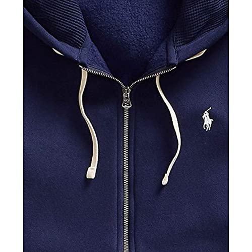 Sudadera con capucha de algodón y forro polar para hombre, Crucero azul marino, M