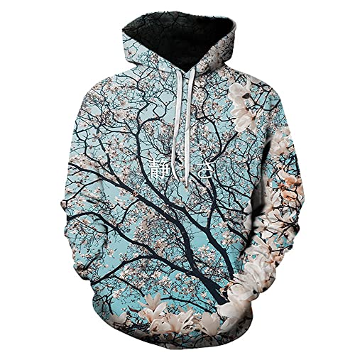 Sudaderas con Capucha Hombre 3D Creative Beach Seaside Landscape Printing Sudadera Hombre Primavera Otoño Nueva Pareja General College Youth Sudadera con Capucha Hombre LH-3778 L