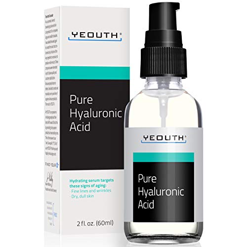 Suero Ácido Hialurónico Facial YEOUTH - Fórmula 100% pura para el antienvejecimiento! (2oz)